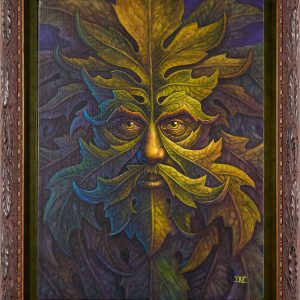 The Green Man, framed oil painting of the mythological figure