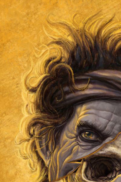Digital painting of Keith Richards holding guitar and lighter with bones showing on face and hands